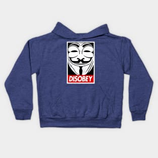 V For Vendetta Guy Fawkes Mask Disobey Kids Hoodie